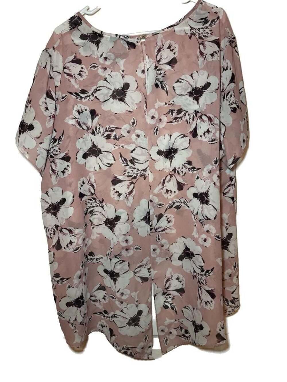 Capsule Pink Floral Chiffon Hi-Low Flutter Sleeve Blouse‎ - Picture 3 of 3